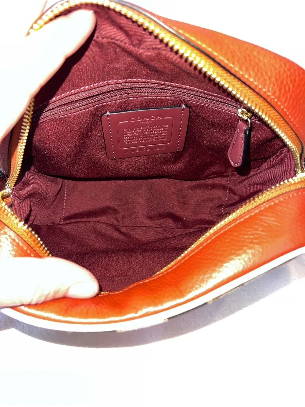 Coach D2022-1912 Dempsey Camera Bag Signature Canvas Rainbow Stripe Crossbody